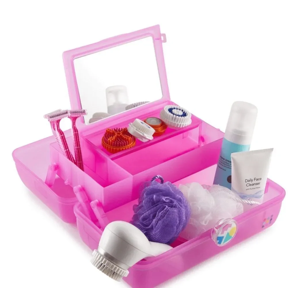 Caboodles Vintage On The Go Classic Cosmetic Case-‎ Pink Sparkle